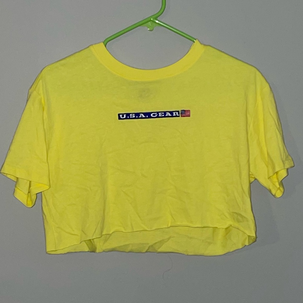 Yellow USA Crop Top